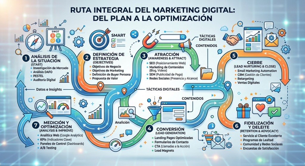 Ruta o mapa del marketing digital