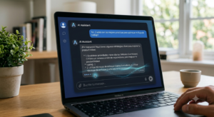 Emprendedor utilizando IA para trabajar