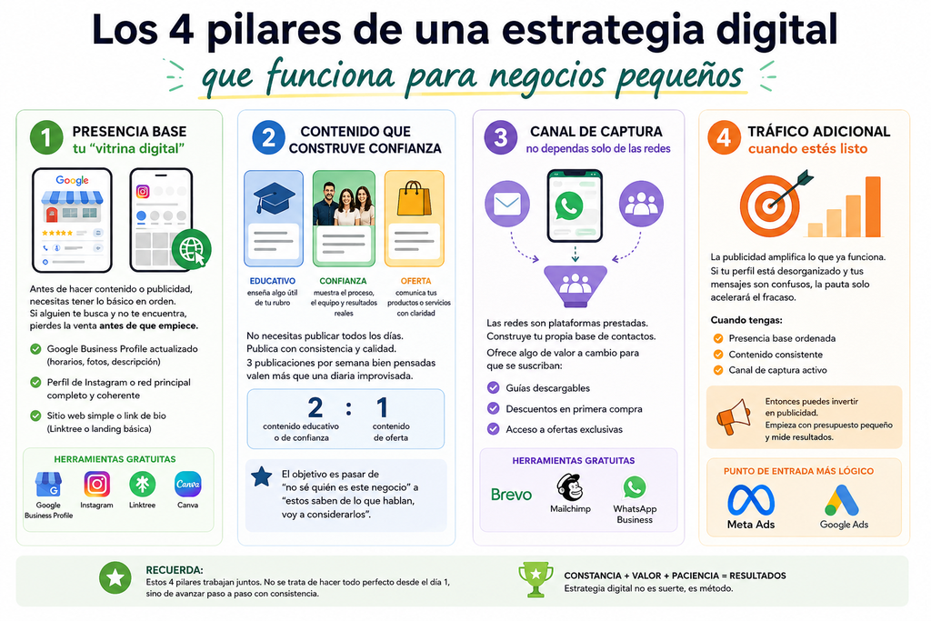 cuatro pilares de una estrategia digital para pyme